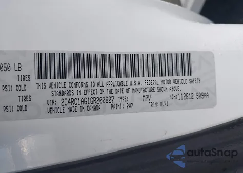 2016 Chrysler Town & Country Lx from USA, damaged, VIN 2C4RC1AG1GR200627